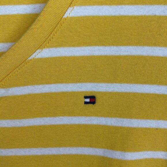 Tommy Hilfiger Yellow and White Stripe Tee - Picture 2 of 6